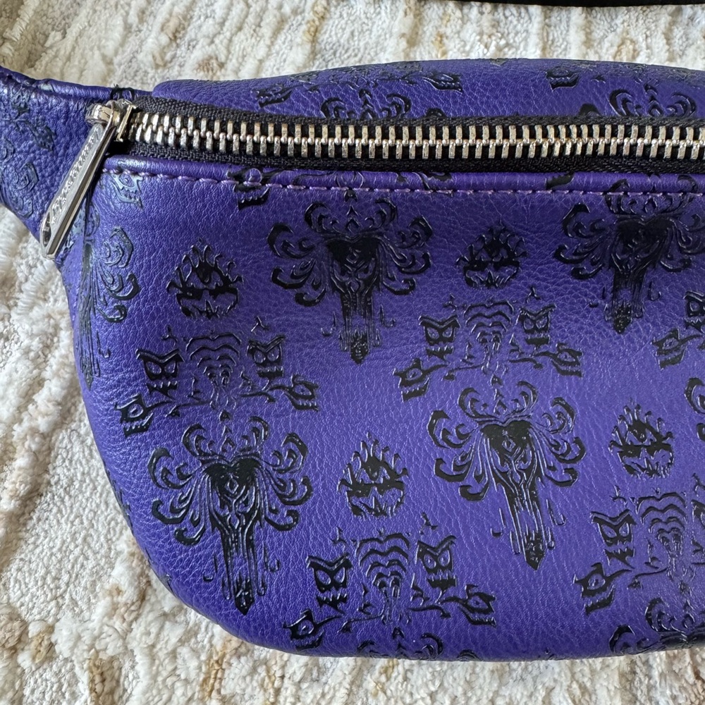 Loungefly Purple and Black Disney Parks Waist Bag the haunted mansion - Picture 2 of 6